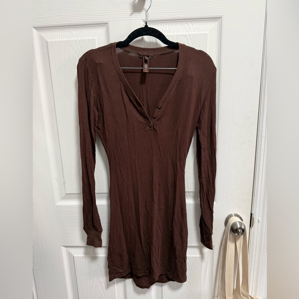 Skims Lounge Henley Dress